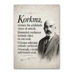İstiklâl Marşı Mehmet Âkif Ersoy Portreli Dikey Kanvas Tablo