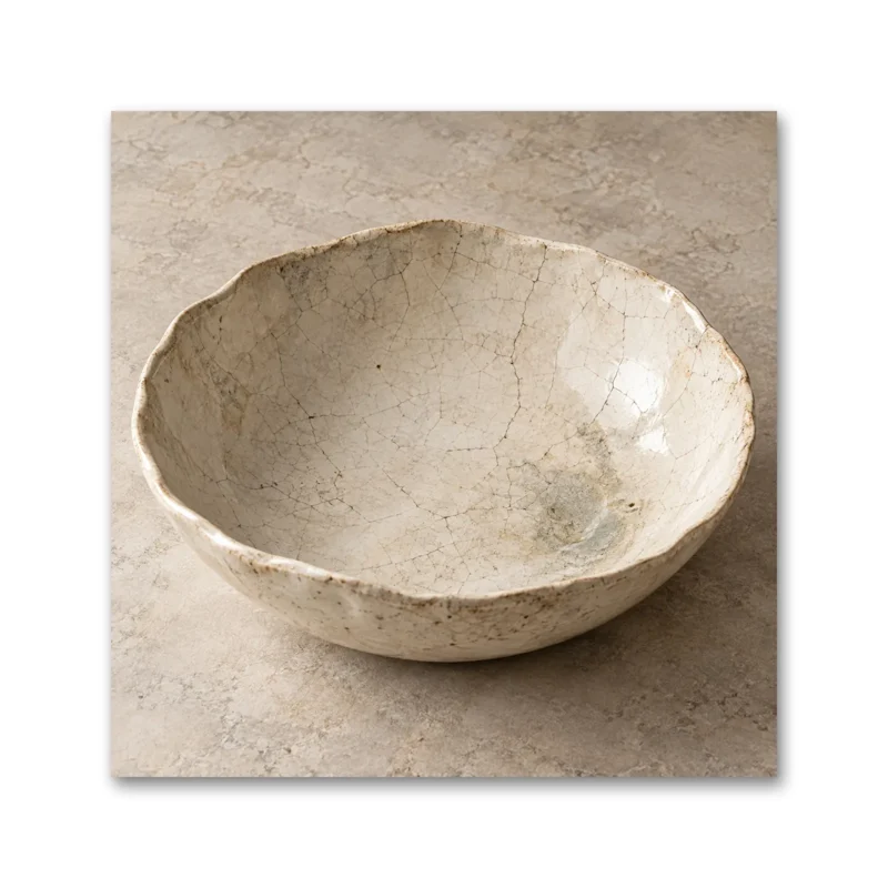 Japandi Wabi-Sabi Seramik Kase Kanvas Tablo