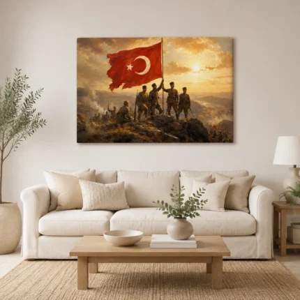 Kurtuluş Savaşı Zafer Bayrağı Mehmetçik Tarihi Kanvas Tablo - ürün görseli 1