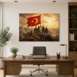 Kurtuluş Savaşı Zafer Bayrağı Mehmetçik Tarihi Kanvas Tablo - ürün görseli 2