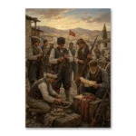 Kuvâ-yi Milliye Cephe Hazırlığı ve Türk Bayrağı Kanvas Tablo
