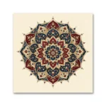 Lacivert Bordo Geleneksel Mandala Kanvas Tablo