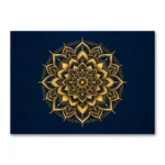Lacivert ve Altın Lotus Mandala Kanvas Tablo