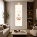 Lotus ve Geometrik Mandala Dikey Kanvas Tablo - ürün görseli 2
