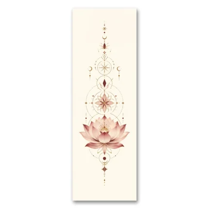 Lotus ve Geometrik Mandala Dikey Kanvas Tablo