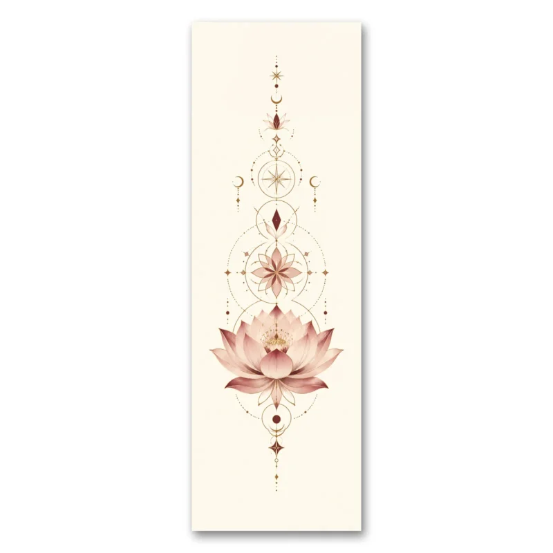 Lotus ve Geometrik Mandala Dikey Kanvas Tablo