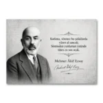Mehmet Âkif Ersoy İstiklâl Marşı Siyah Beyaz Portre Kanvas Tablo