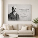 Mehmet Âkif Ersoy İstiklâl Marşı Siyah Beyaz Portre Kanvas Tablo - ürün görseli 2