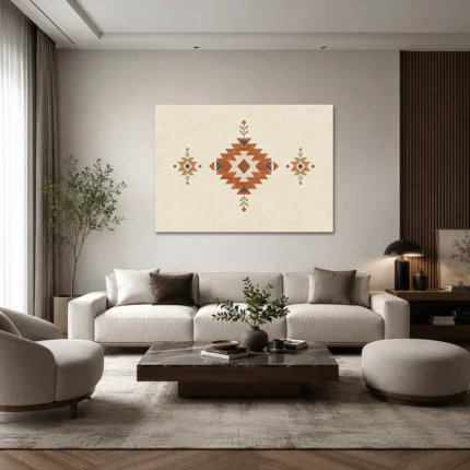 Minimal Anadolu Motifli Kanvas Tablo - ürün görseli 1