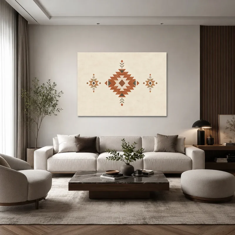 Minimal Anadolu Motifli Kanvas Tablo - ürün görseli 1