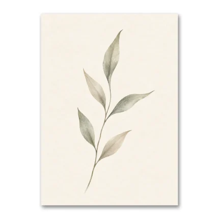 Minimal Botanik Dal Japandi Kanvas Tablo
