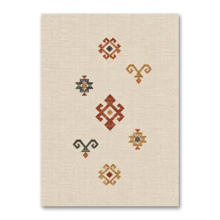 Minimal Etnik Kilim Motifleri Kanvas Tablo