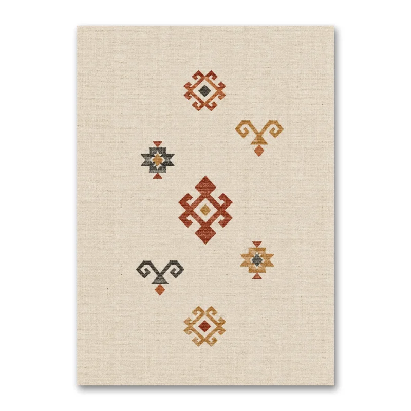 Minimal Etnik Kilim Motifleri Kanvas Tablo
