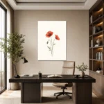 Minimal Gelincik Çiçekleri Kanvas Tablo - ürün görseli 1