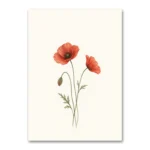 Minimal Gelincik Çiçekleri Kanvas Tablo