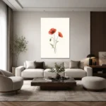 Minimal Gelincik Çiçekleri Kanvas Tablo - ürün görseli 2