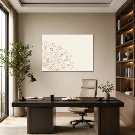 Minimal Köşe Mandala Kanvas Tablo - ürün görseli 1