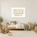 Minimal Pastel Türkçe Alfabe Çocuk Odası Kanvas Tablo - ürün görseli 2