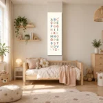 Minimal Pastel Türkçe Alfabe Eğitici Çocuk Odası Kanvas Tablo - ürün görseli 1