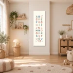 Minimal Pastel Türkçe Alfabe Eğitici Çocuk Odası Kanvas Tablo - ürün görseli 2
