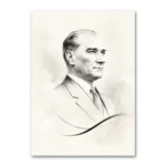 Minimalist Karakalem Atatürk Portresi 10 Kasım Kanvas Tablo