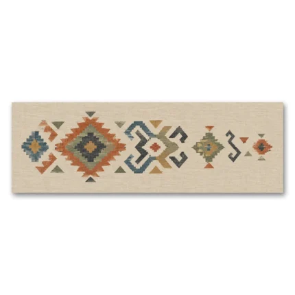 Modern Anadolu Kilim Motifleri Yatay Panoramik Kanvas Tablo