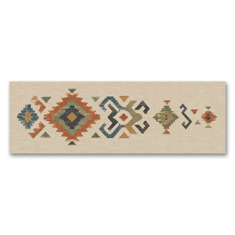 Modern Anadolu Kilim Motifleri Yatay Panoramik Kanvas Tablo