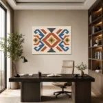 Modern Geometrik Anadolu Kilim Motifleri Kanvas Tablo - ürün görseli 1