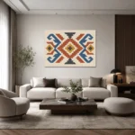 Modern Geometrik Anadolu Kilim Motifleri Kanvas Tablo - ürün görseli 2