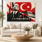 Modern Geometrik Cumhuriyet Atatürk ve Anıtkabir Kanvas Tablo - ürün görseli 2