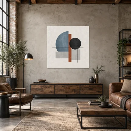 Modern Geometrik Endüstriyel Soyut Kanvas Tablo - ürün görseli 1
