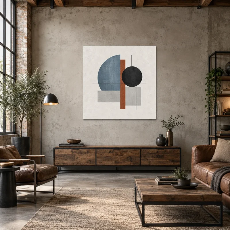 Modern Geometrik Endüstriyel Soyut Kanvas Tablo - ürün görseli 1