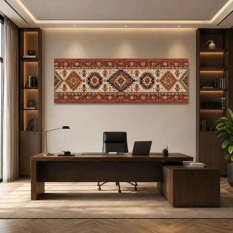 Panoramik Anadolu Kilim Motifleri Kanvas Tablo - ürün görseli 1
