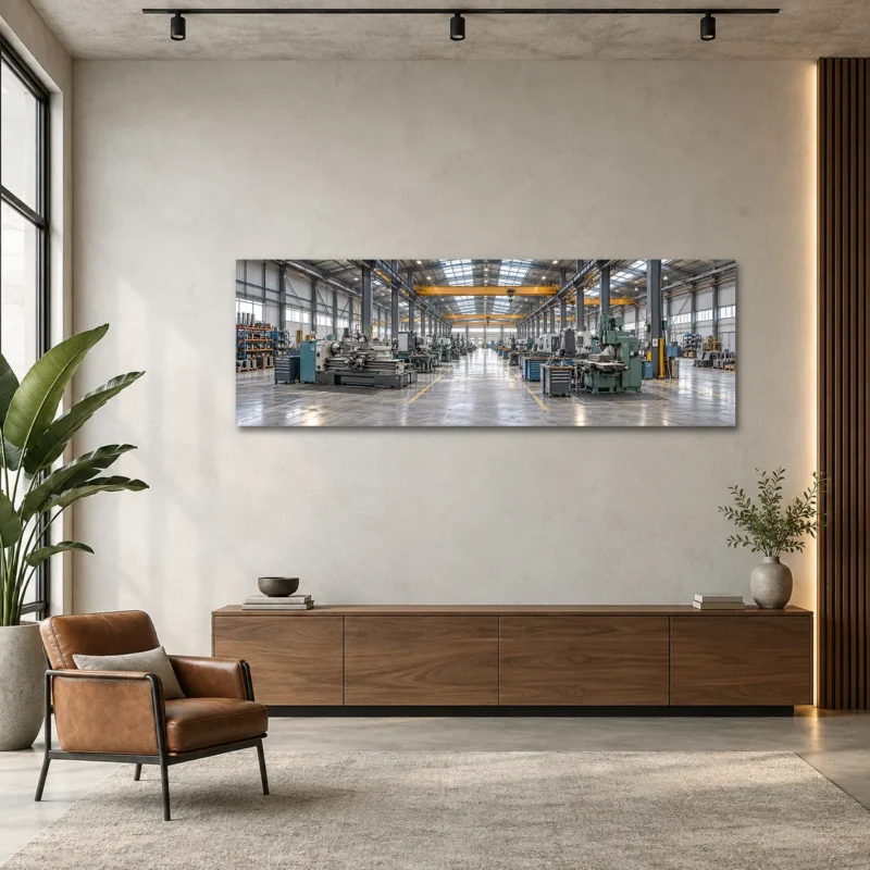 Panoramik Fabrika ve Makine Atölyesi Kanvas Tablo - ürün görseli 1