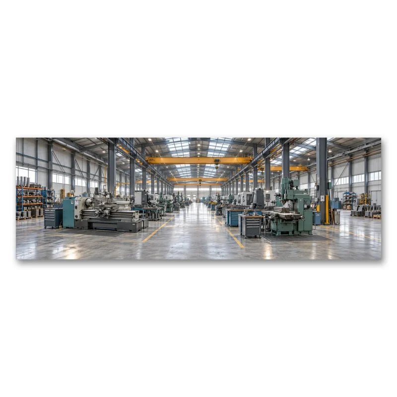 Panoramik Fabrika ve Makine Atölyesi Kanvas Tablo