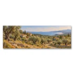 Panoramik Zeytinlik ve Taş Evler Ege Manzarası Kanvas Tablo