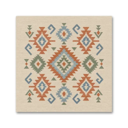 Pastel Anadolu Kilim Motifleri Kanvas Tablo