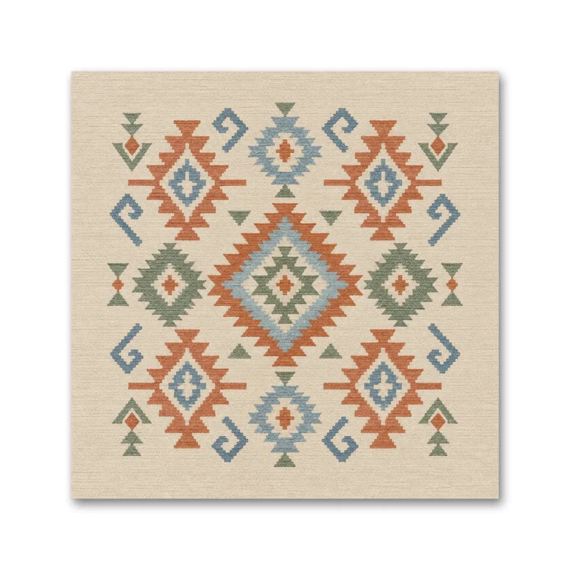 Pastel Anadolu Kilim Motifleri Kanvas Tablo