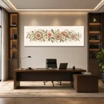 Pastel Çiçekli Mandala Şeridi Kanvas Tablo - ürün görseli 1
