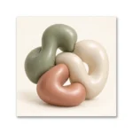Pastel Organik Formlar 3D Modern Kanvas Tablo