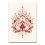 Pembe Lotus Mandala Kanvas Tablo