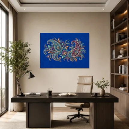 Safir Paisley Bahçesi Kanvas Tablo - ürün görseli 1