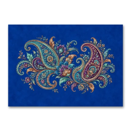 Safir Paisley Bahçesi Kanvas Tablo