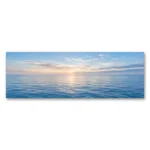 Sakin Deniz Ufku Gün Batımı Panoramik Kanvas Tablo