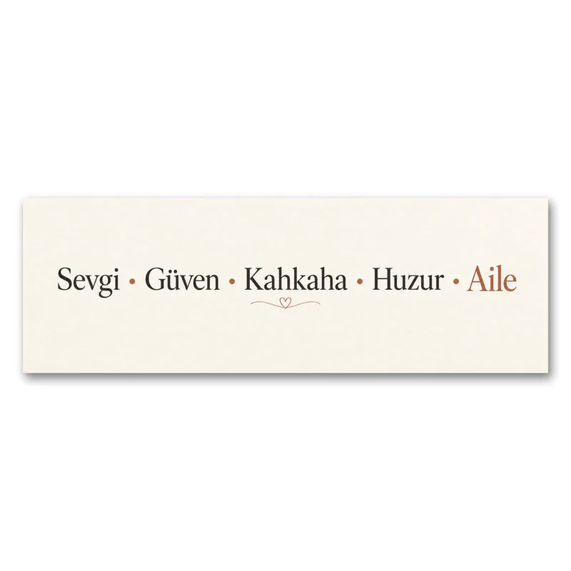 Sevgi Güven Kahkaha Huzur Aile Kanvas Tablo