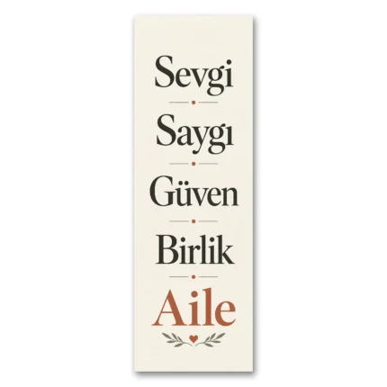 Sevgi Saygı Güven Birlik Aile Kanvas Tablo