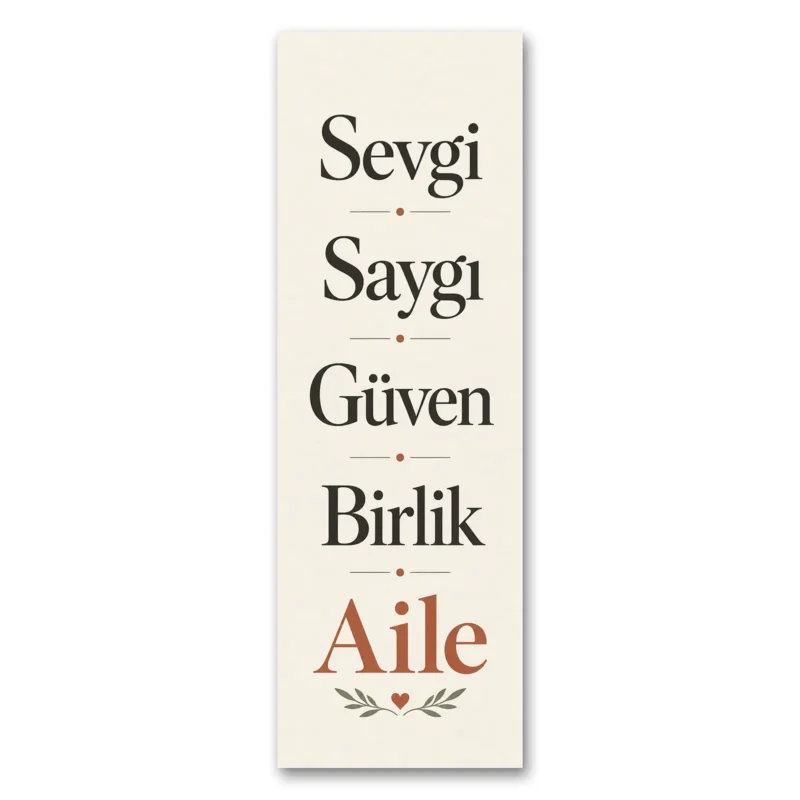 Sevgi Saygı Güven Birlik Aile Kanvas Tablo