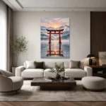 Sisli Dağlarda Japon Torii Kapısı Kanvas Tablo - ürün görseli 2