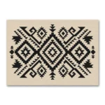 Siyah Beyaz Anadolu Kilim Motifleri Kanvas Tablo