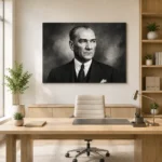 Siyah Beyaz Atatürk Portresi Kanvas Tablo – 10 Kasım Anma - ürün görseli 2